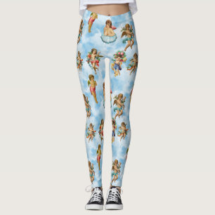 angel cherub clouds antique leggings