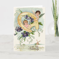 Angel Cherub Horseshoe Forget-Me-Not