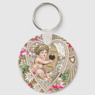 Angel Cherub Vintage Picture Keychain