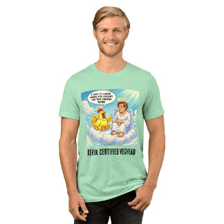 Angel Chicken in Heaven Joke Tri-Blend Shirt