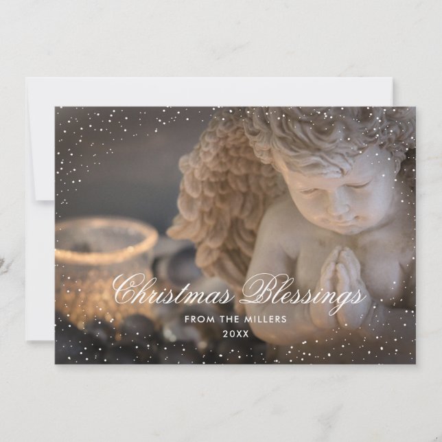 Angel Christian Christmas Winter Holiday Cards (Front)