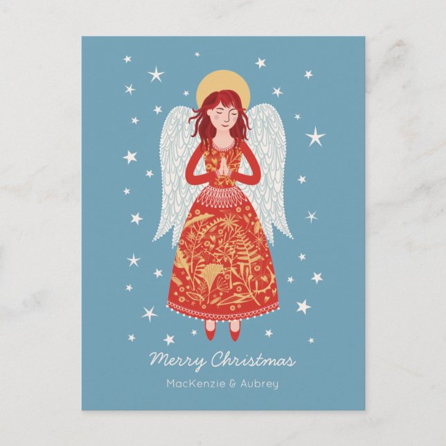 Angel Christmas Holiday Postcard (Front)