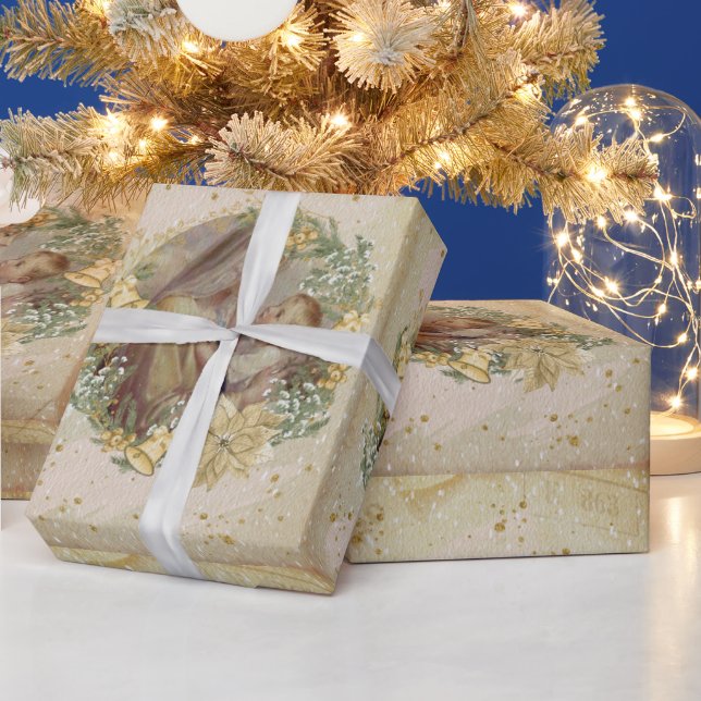 Angel Christmas Mother and child Wrapping Paper (Holidays)