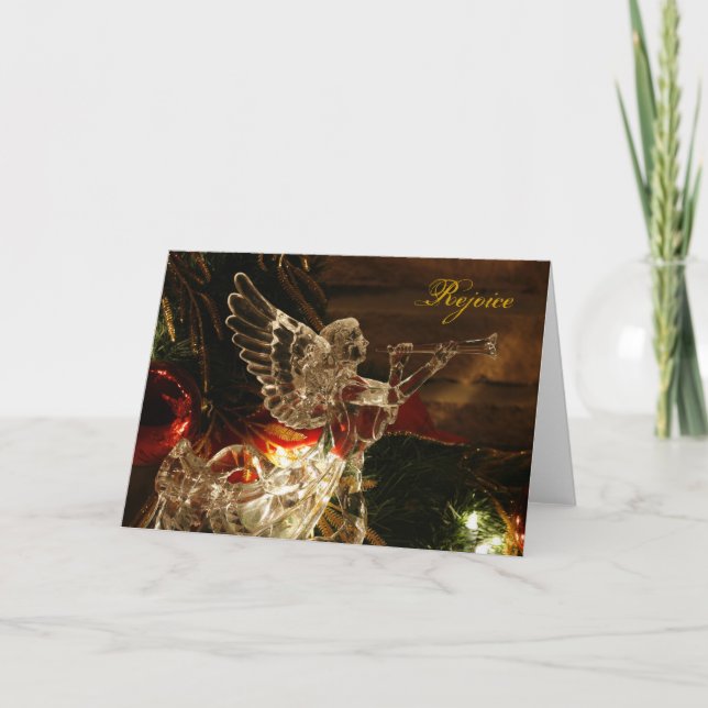 angel christmas, Rejoice - Holiday Card (Front)