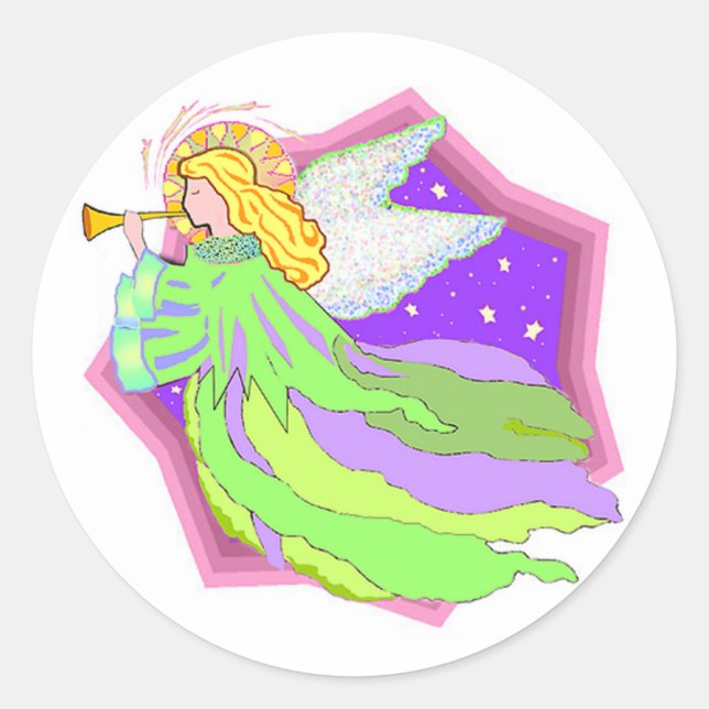 Angel Classic Round Sticker (Front)