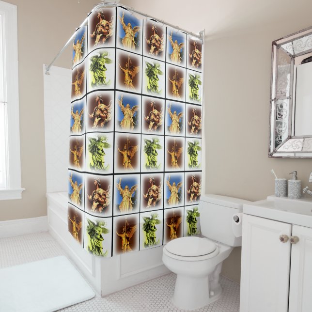 Angel collage print Shower Curtain (In Situ)