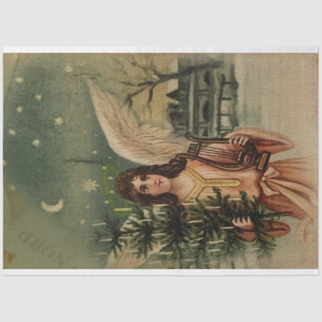 Angel Comes to Town With Christmas Tree Tissue Paper (Front)