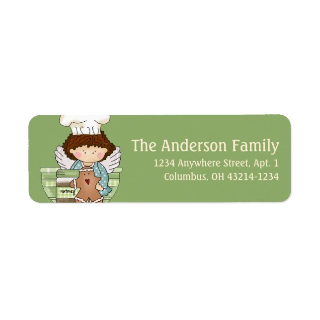 Angel Cookie Baker Return Address Label design1 (Front)