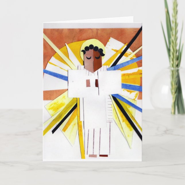 Angel Cubist Christmas Holiday Card (Front)