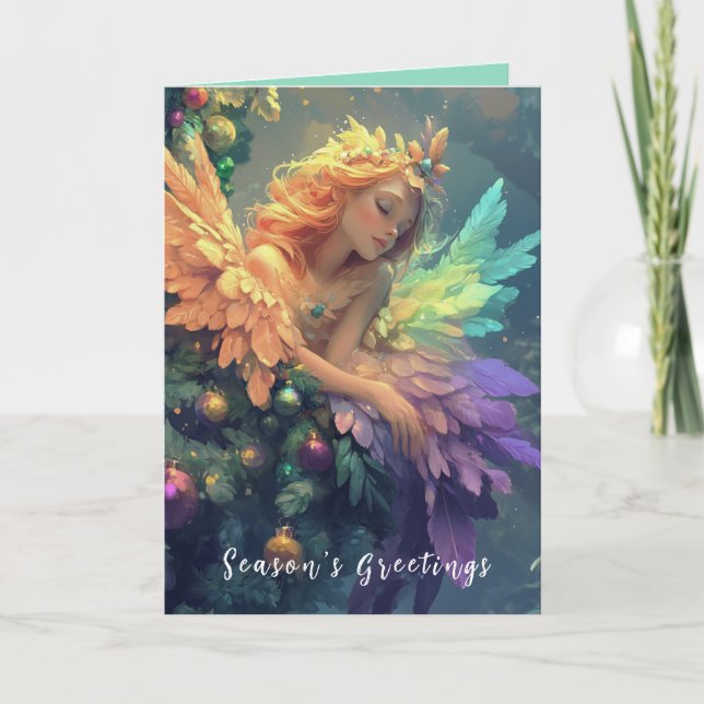 Angel dans une carte d'arbre de Noël (Devant)