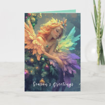 Angel dans une carte d'arbre de Noël