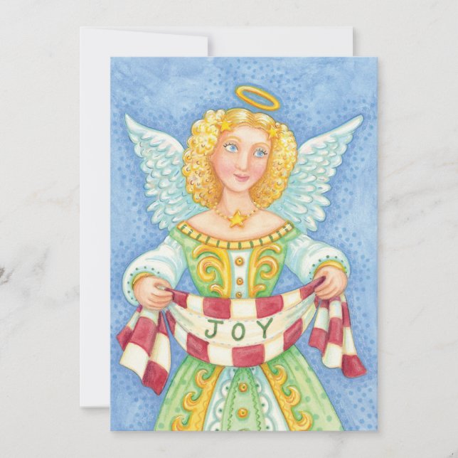 Angel de Noël Angélique mignon avec Joy Invitation (Devant)