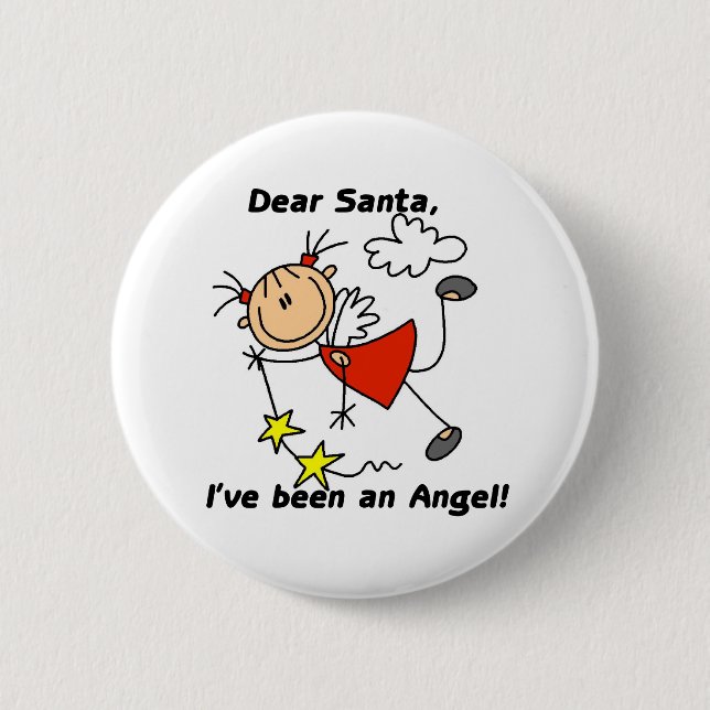 Angel Dear Santa  2 Inch Round Button (Front)