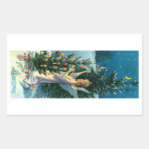 Angel Decorating Christmas Tree 2 Sticker