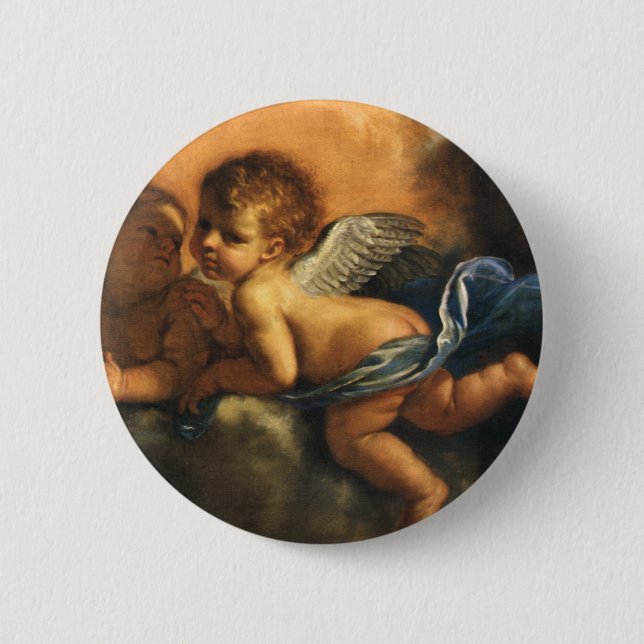 Angel detail, Patron Saints of Modena by Guercino 2 Inch Round Button (Front)