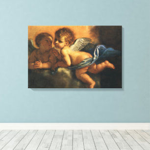Angel detail, Patron Saints of Modena by Guercino Canvas Print