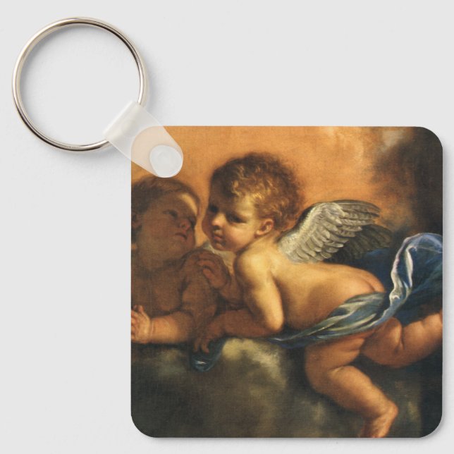 Angel detail, Patron Saints of Modena by Guercino Keychain (Front)