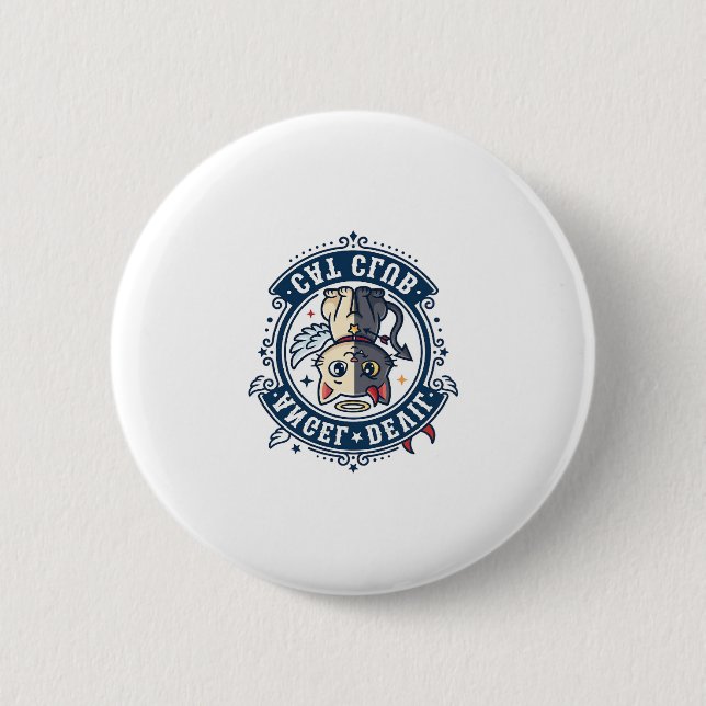 Angel Devil Cat Cat Mom Gift Idea - Angel Devil Ca 2 Inch Round Button (Front)