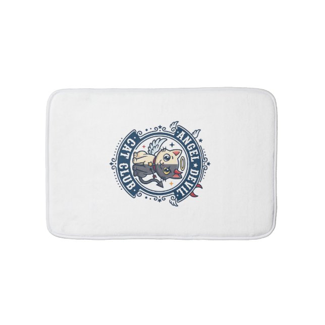 Angel Devil Cat Cat Mom Gift Idea - Angel Devil Ca Bath Mat (Front)