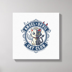 Angel Devil Cat Cat Mom Gift Idea - Angel Devil Ca Canvas Print