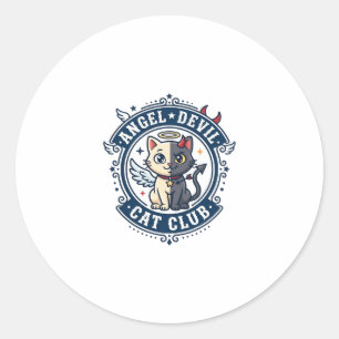 Angel Devil Cat Cat Mom Gift Idea - Angel Devil Ca Classic Round Sticker