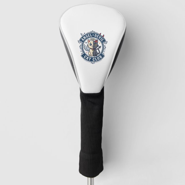 Angel Devil Cat Cat Mom Gift Idea - Angel Devil Ca Golf Head Cover (Front)