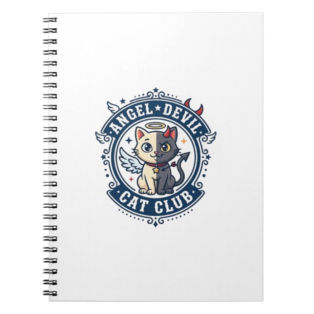 Angel Devil Cat Cat Mom Gift Idea - Angel Devil Ca Notebook (Front)