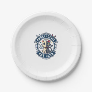 Angel Devil Cat Cat Mom Gift Idea - Angel Devil Ca Paper Plate