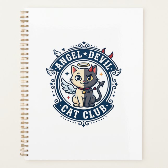 Angel Devil Cat Cat Mom Gift Idea - Angel Devil Ca Planner (Front)