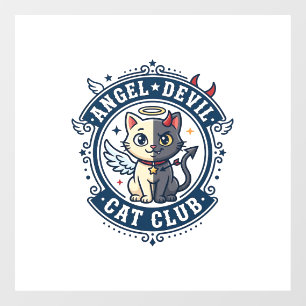 Angel Devil Cat Cat Mom Gift Idea - Angel Devil Ca Window Cling
