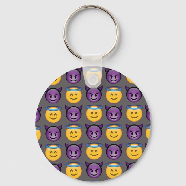 Angel & Devil Emojis Keychain (Front)