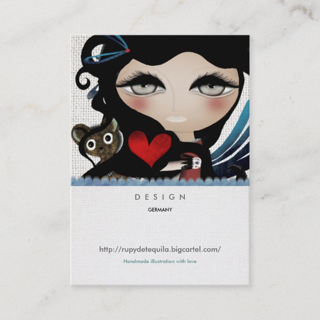 Angel doll sweet fairytale woman Business Cards (Front)