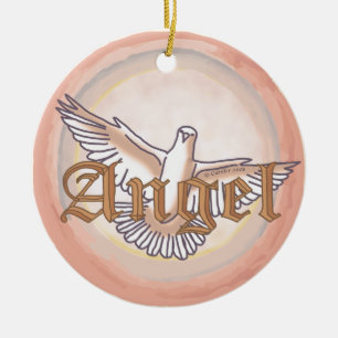 Angel Dove Ceramic Ornament