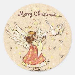 Angel & Doves Sticker Gift Tag
