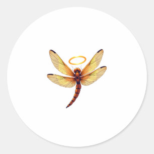 Angel Dragonfly Classic Round Sticker