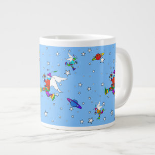 Angel Dudes Starry Night (SkyBlue) Large Coffee Mug