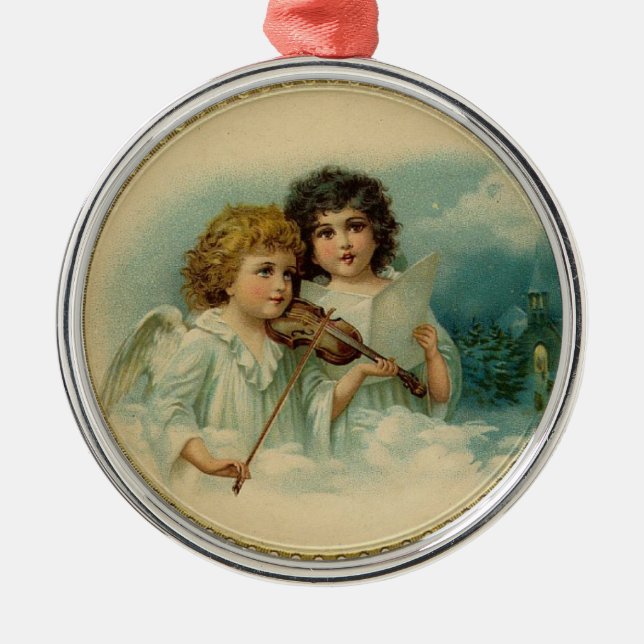 Angel Duet Christmas Ornament (Front)