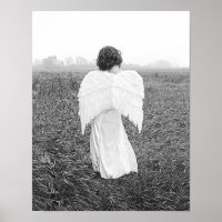 Angel Elegant Black And White Photo Art