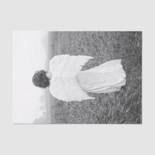 Angel Elegant Black And White Photo Art Tissue Paper