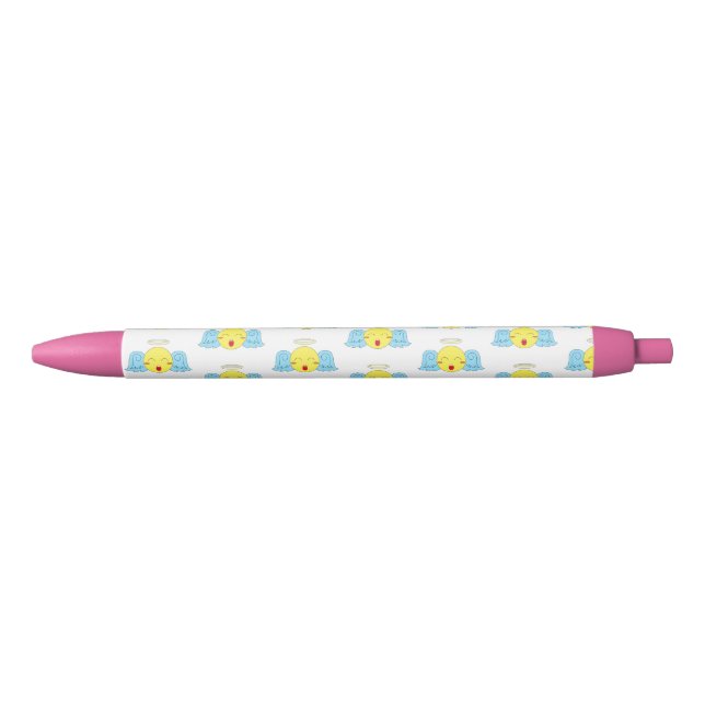 Angel Emoji Black Ink Pen (Front)