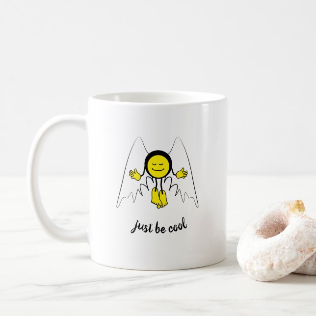 Angel Emoji Coffee Mug (With Donut)