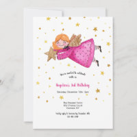 Angel en rose Anniversaire Fête Invitation