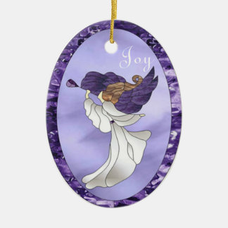 Angel en Verre Violet Vitré Ornement en céramique