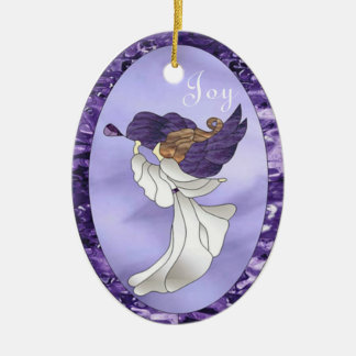 Angel en Verre Violet Vitré Ornement en céramique