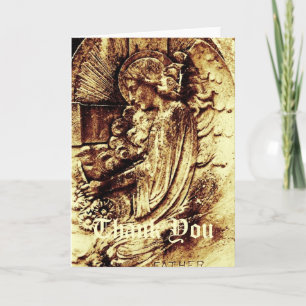 Angel Engraving Gold Thank You Card