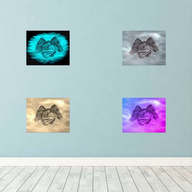 Angel Eros en amour, design noir et vert (Parquet)