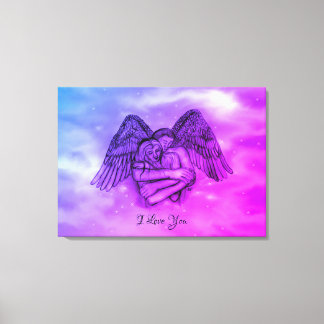 Angel Eros in Love , I Love You Canvas Print