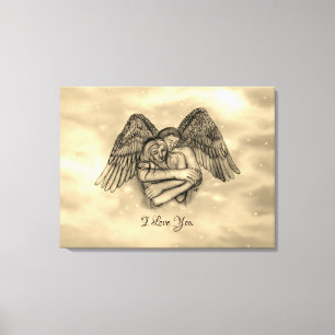 Angel Eros in Love , I Love You Canvas Print