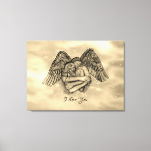 Angel Eros in Love , I Love You Canvas Print