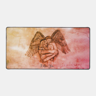 Angel Eros in Love , I Love You Desk Mat
